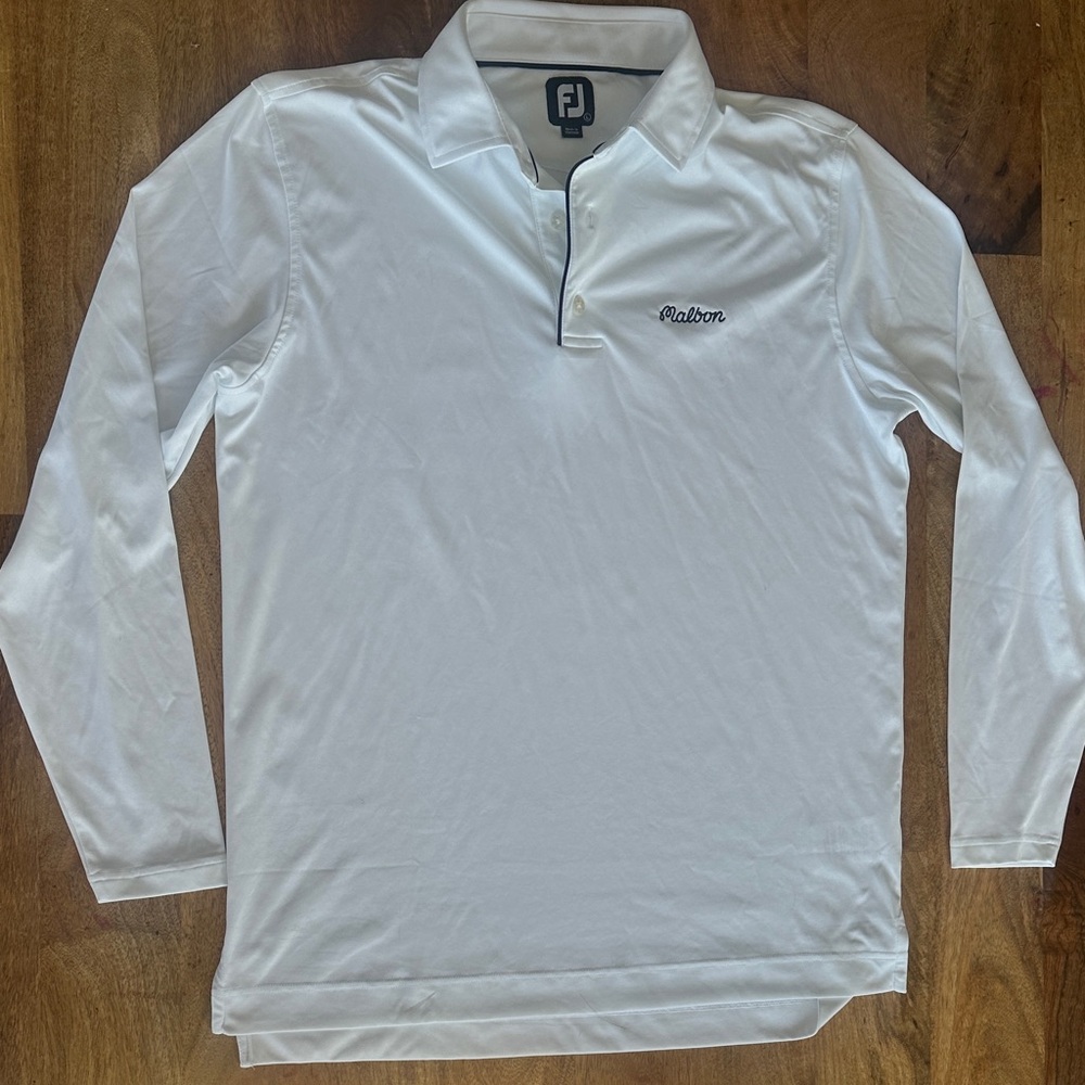 FootJoy Malbon Men's White Long Sleeve polo Shirt